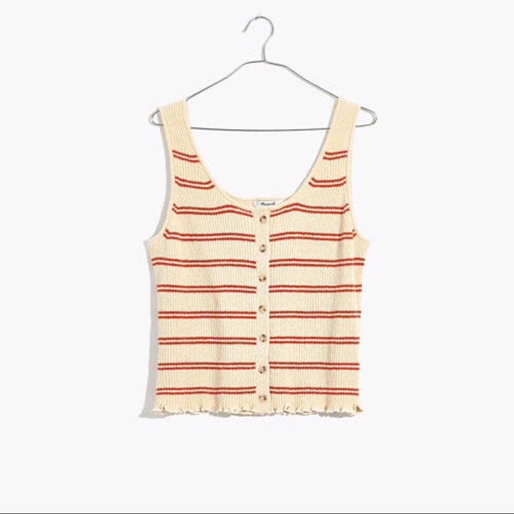 Madewell lettuce edge button front tank